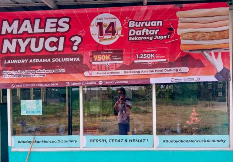 Spanduk Launddry Asrama Putri A Telkom University2
