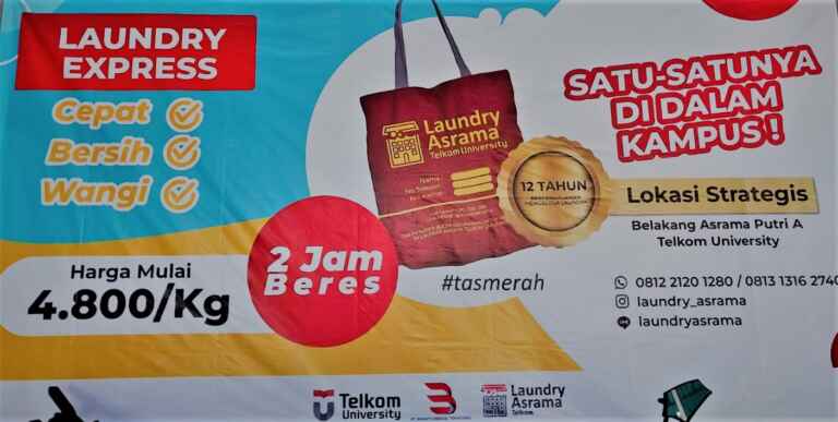 Spanduk Laundry Asrama Telkom University2