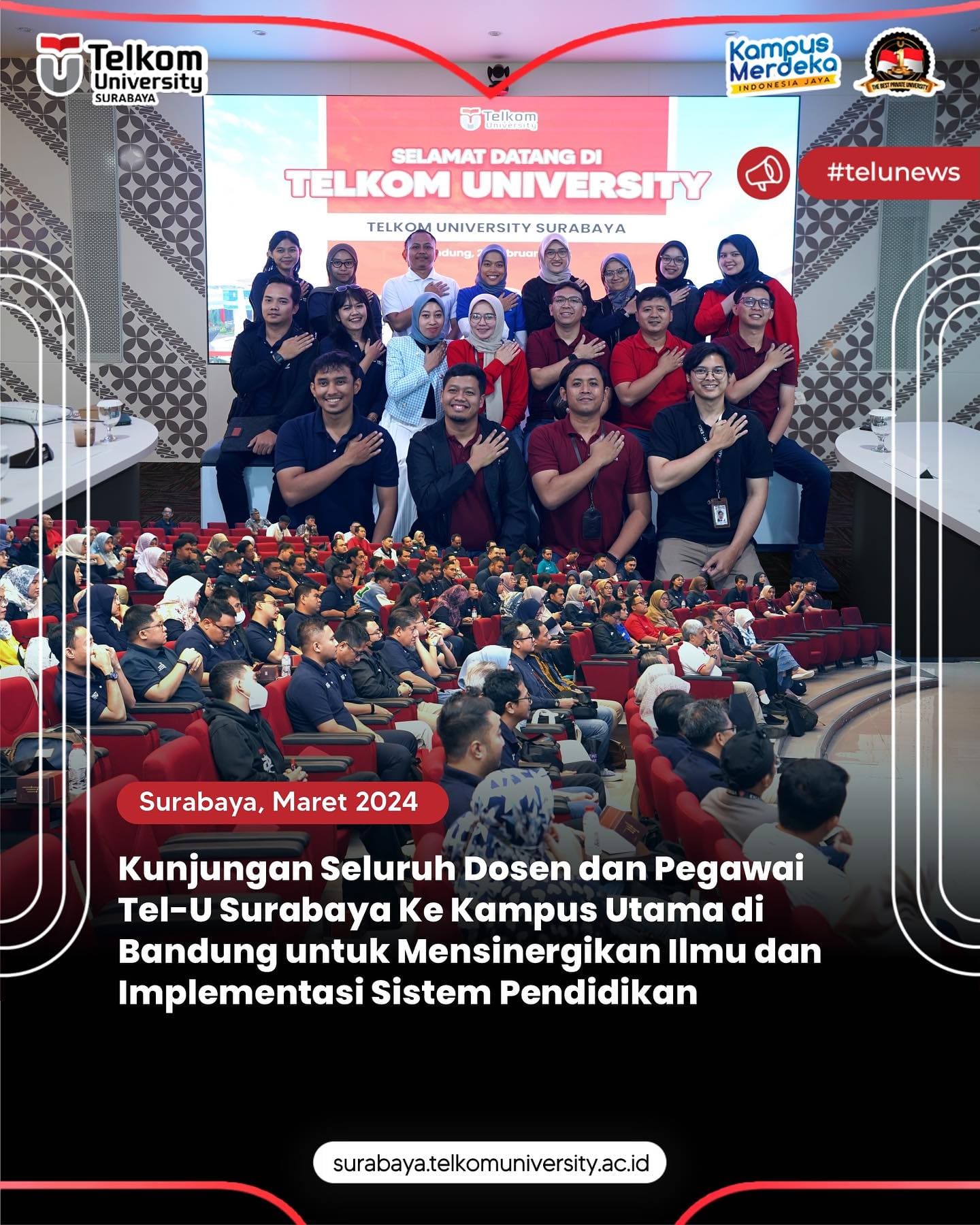 Bersama, kita perkuat dan tingkatkan kualitas pendidikan Telkom University! Sala