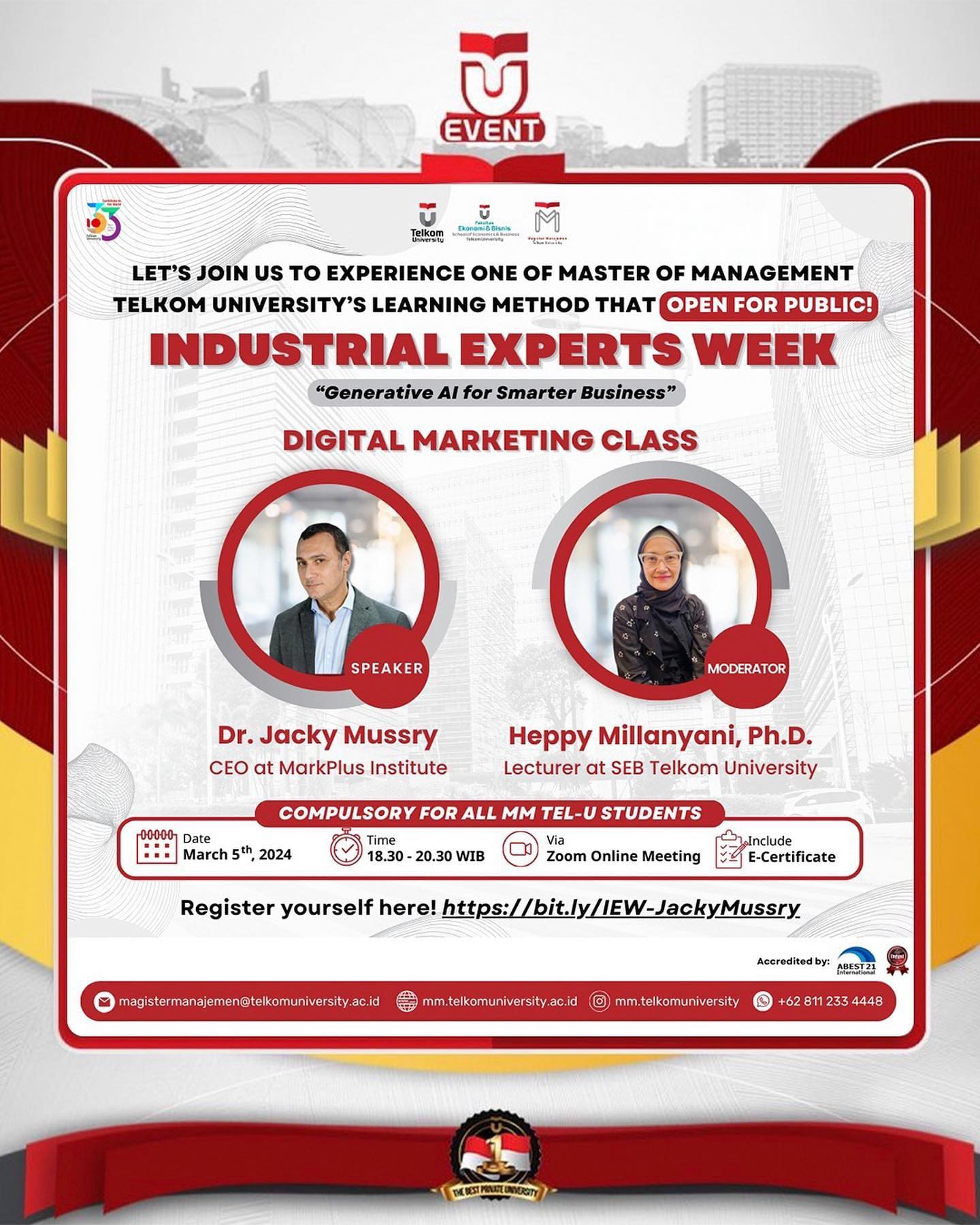 Master of Management Telkom University proudly presents : *Industrial Experts