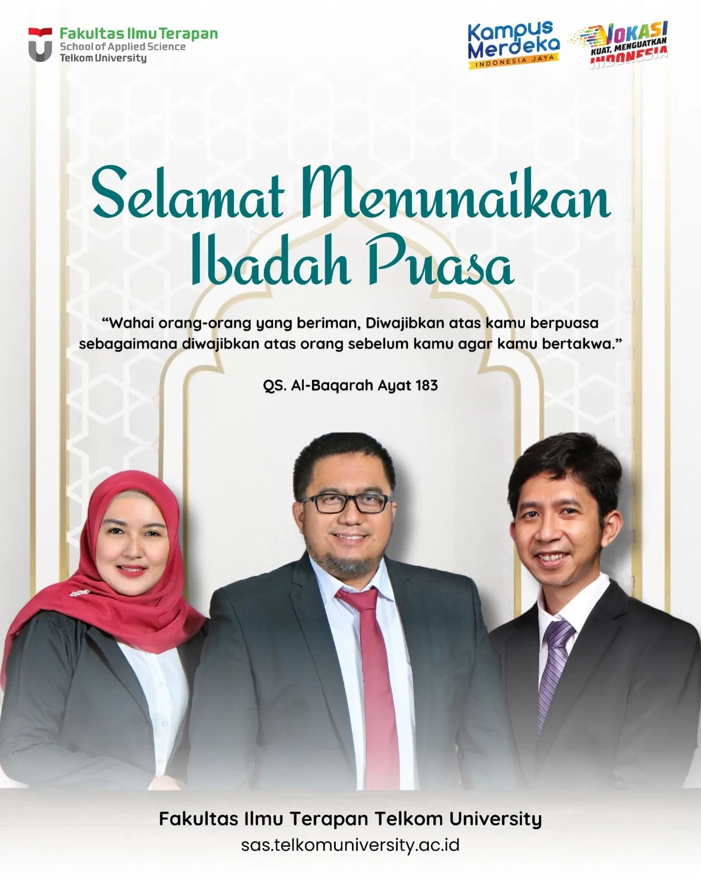 "Wahai orang orang yang beriman diwajibkan atas kamu berpuasa sebagaimana diwaj