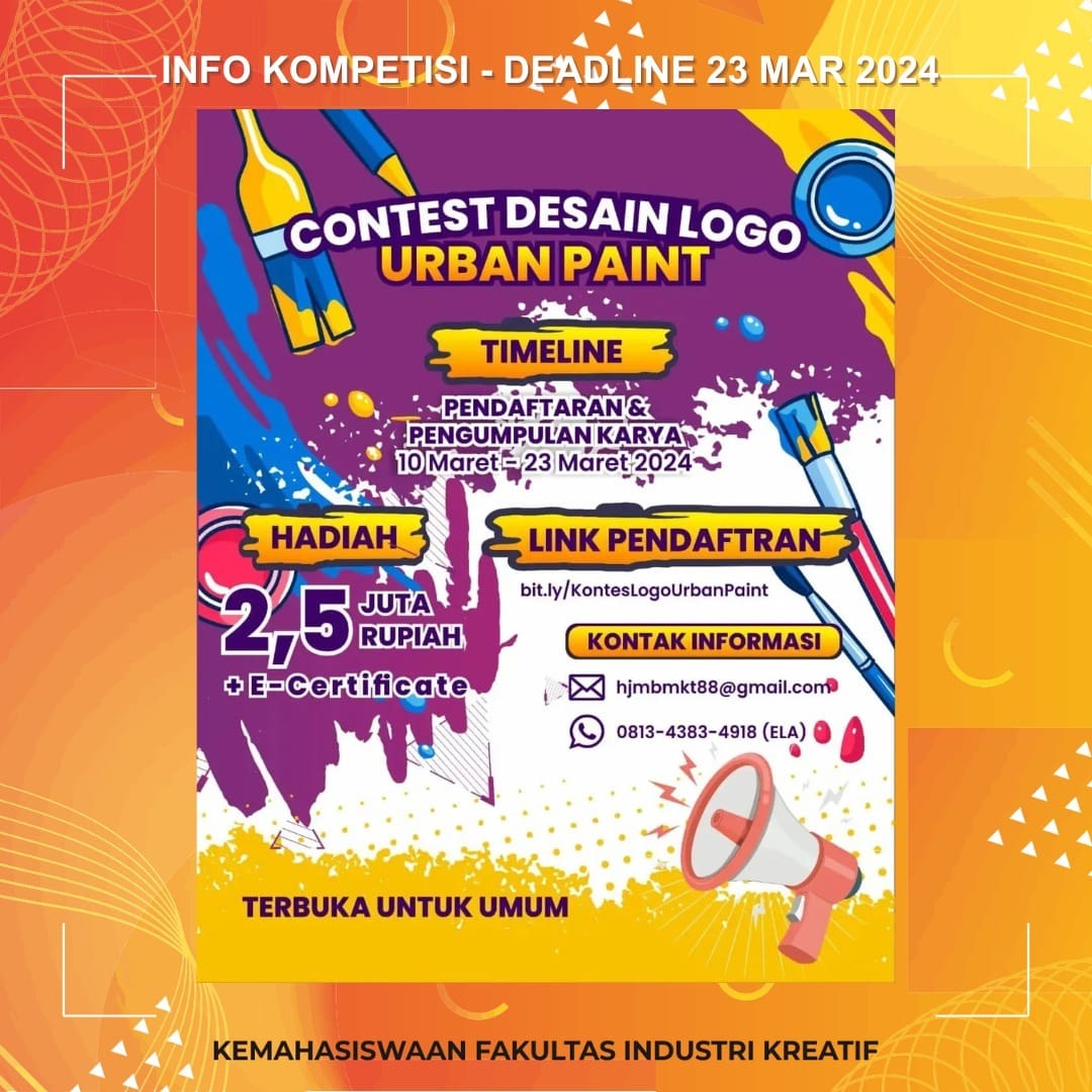 1717390732 INFO KOMPETISI Deadline 23 Maret 2024 More