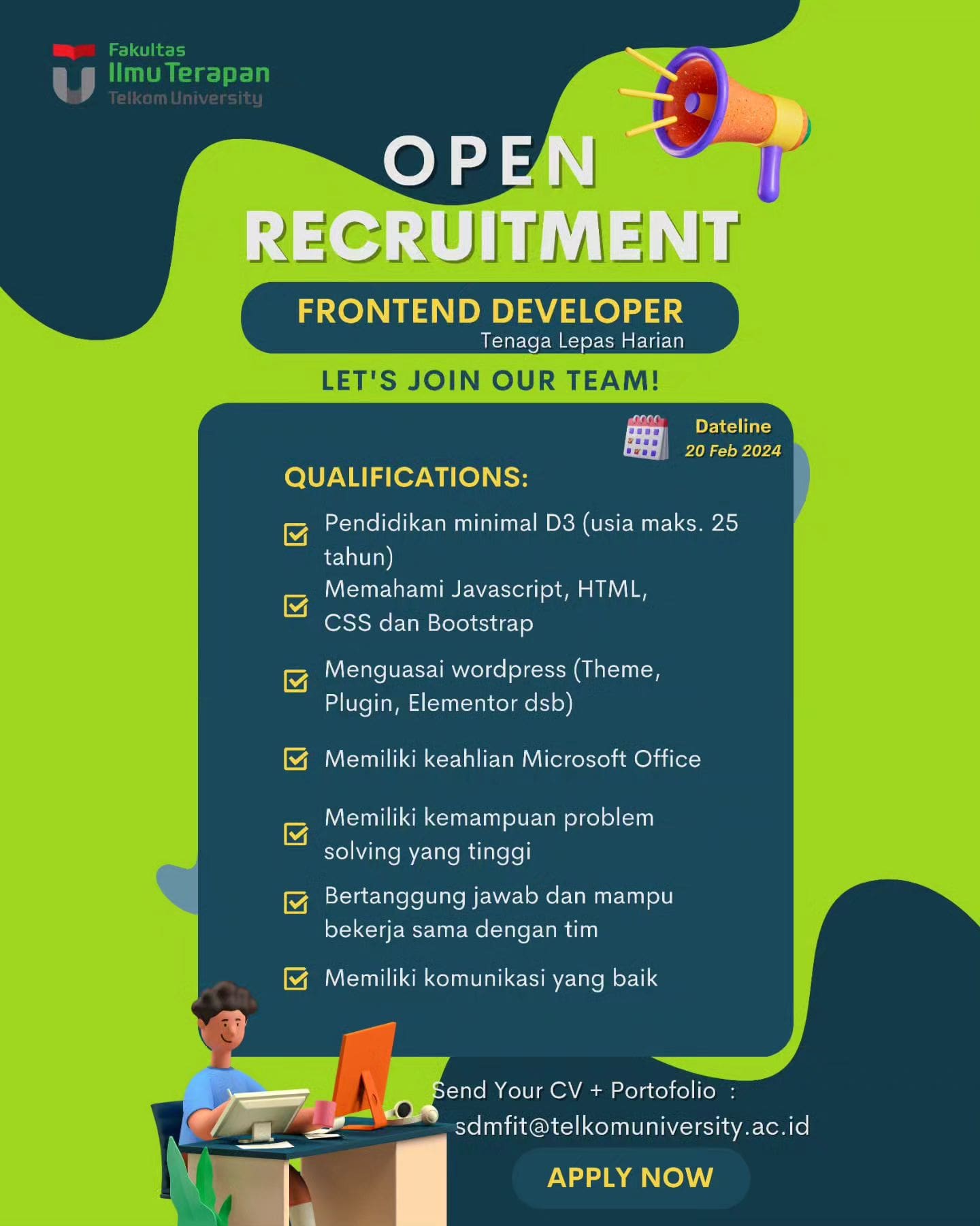 1718572780 WE ARE HIRING TLH TENAGA LEPAS HARIAN FIT Persyaratan