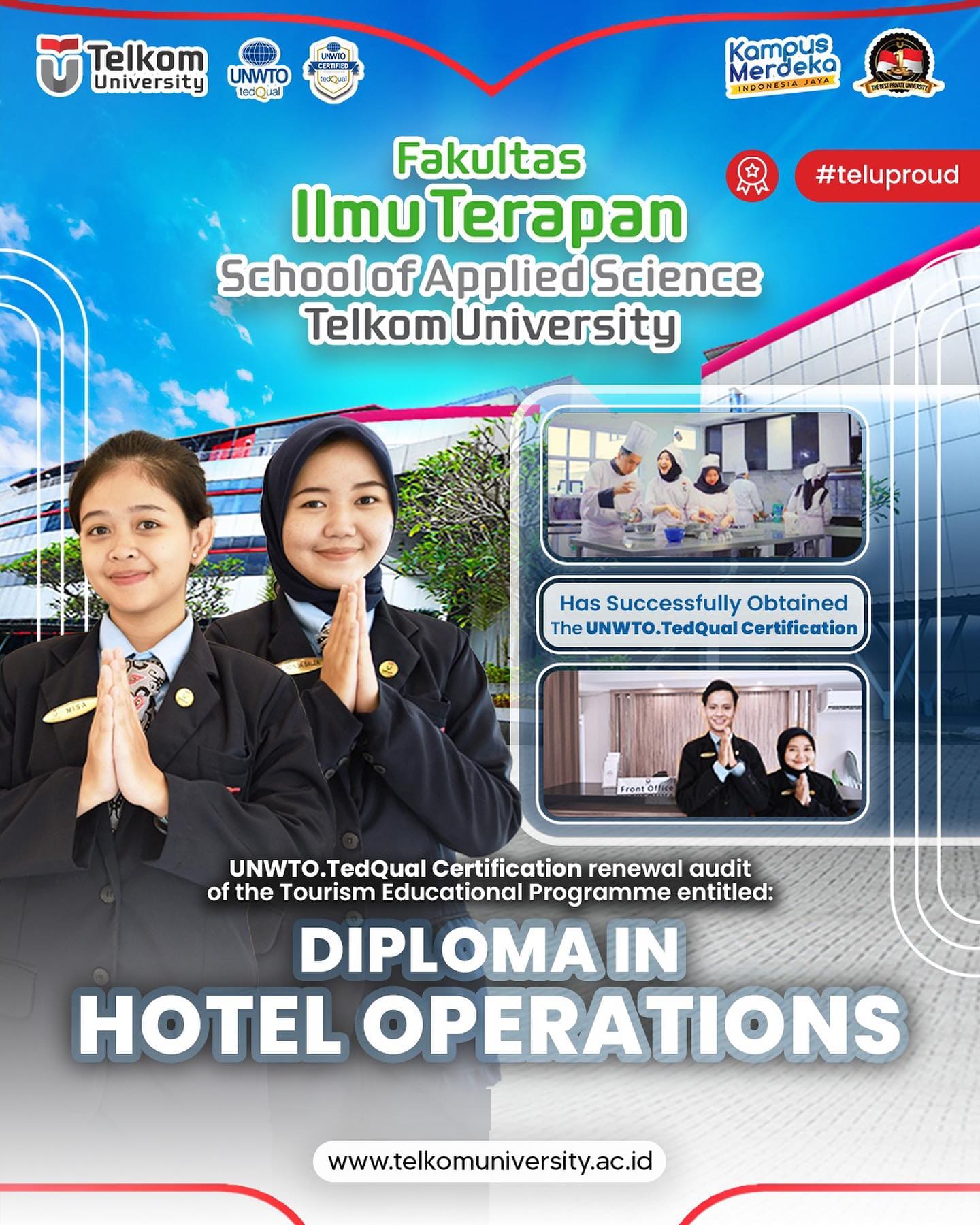 1718746243 Program Studi D3 Perhotelan Fakultas Ilmu Terapan Telkom University berhasil