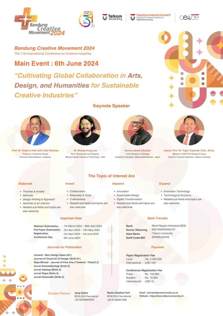 Bandung Creative Movement 2024 proudly hosted by Telkom Universitys School of Creative Industries scaled