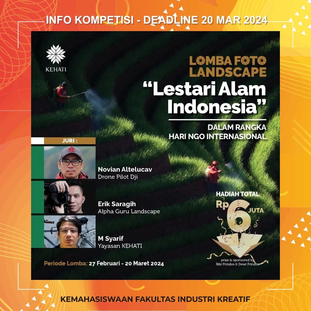 1720159360 INFO KOMPETISI Deadline 20 Maret 2024 More