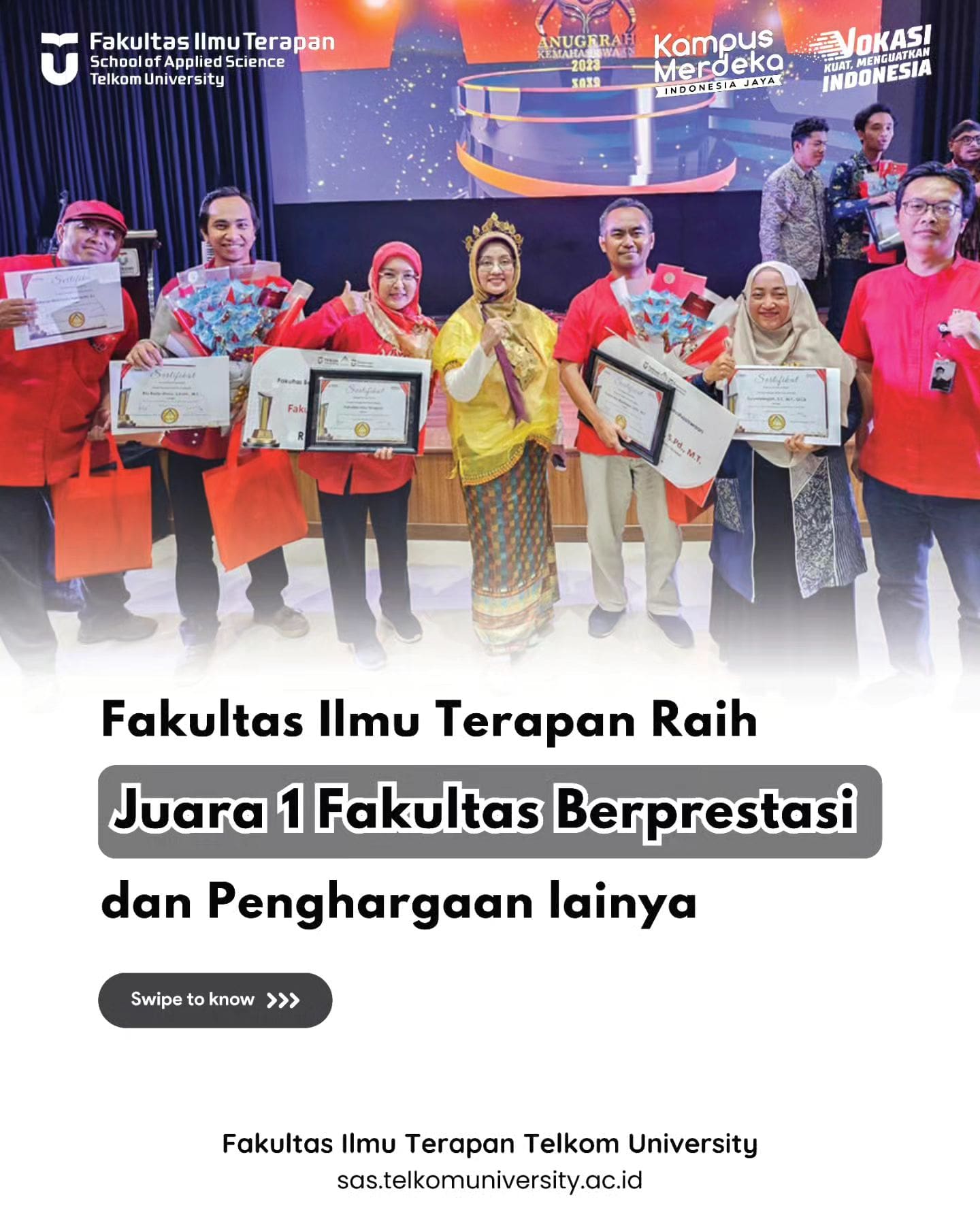 1721718775 Alhamdulillah Pada Anugerah Kemahasiswaan Universitas Telkom 2023 Fakultas Ilmu