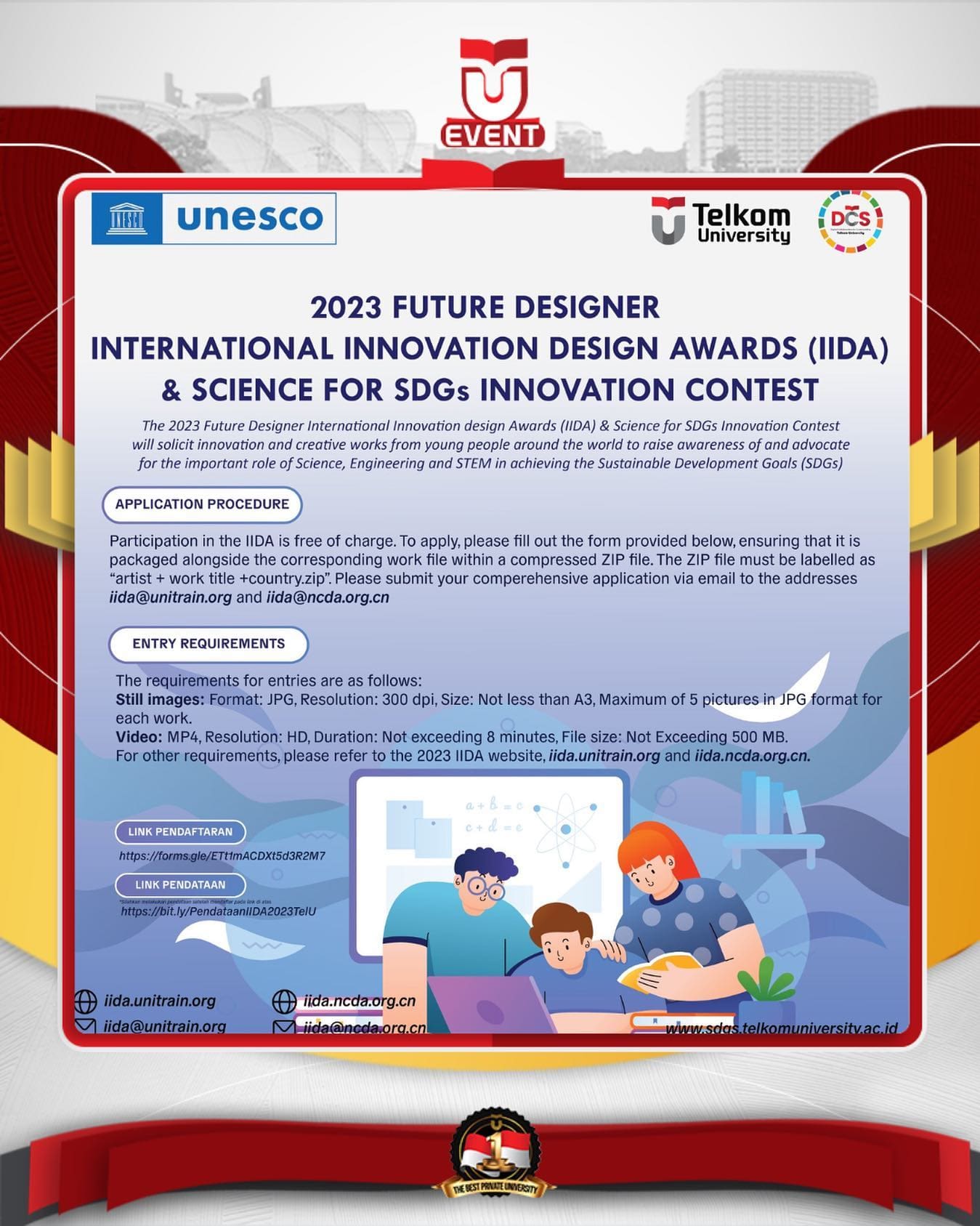 1721719044 Yth Mahasiswai Telkom University Sehubungan dengan dibukanya 2023 Internation