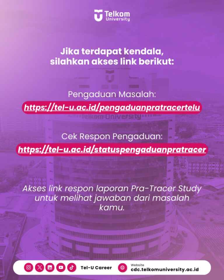 Pra Tracer Study untuk calon wisudawan Telkom University periode pengisian 8 24 Juli 2024 3