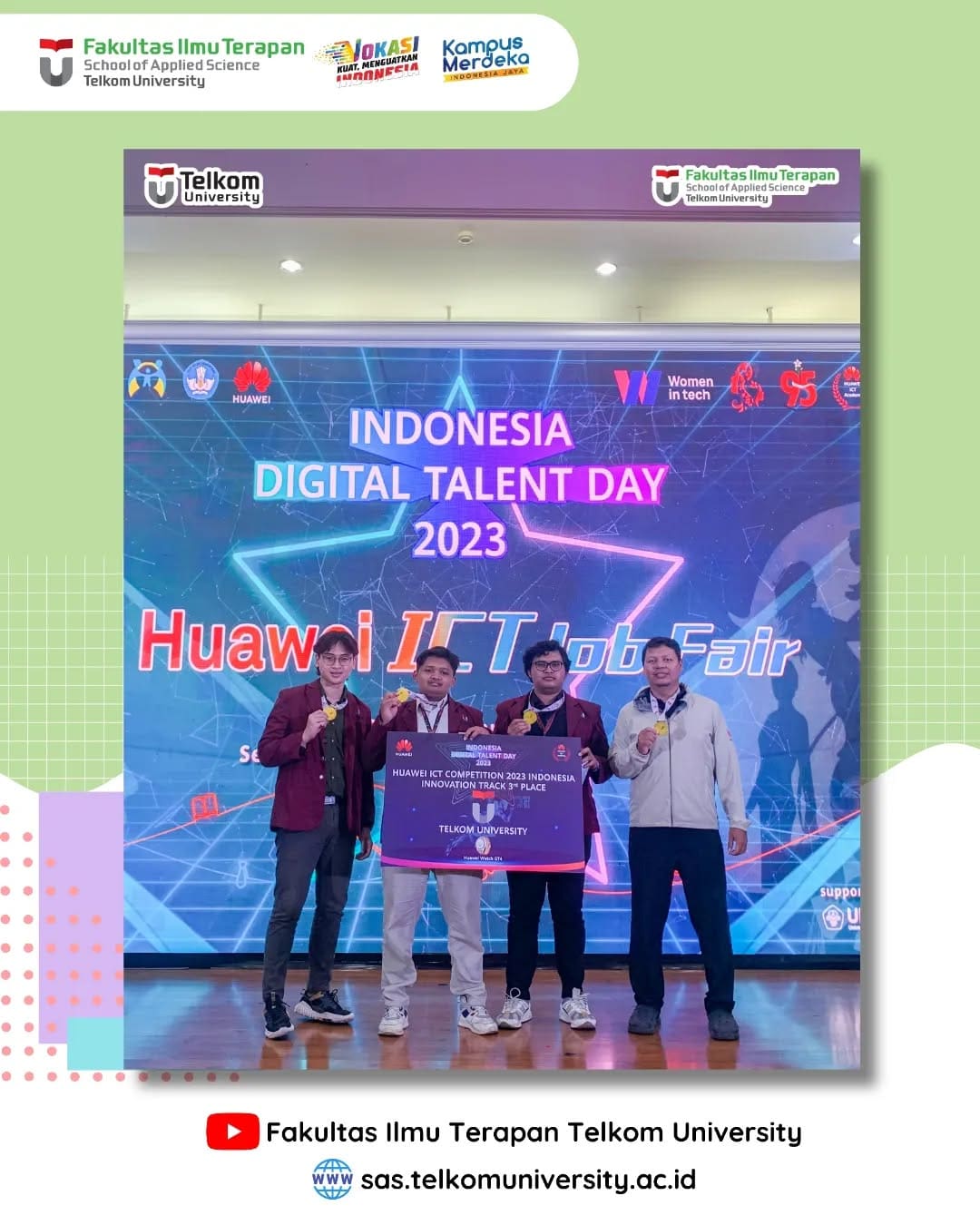 1736690873 Fakultas Ilmu Terapan mengucapkan Selamat kepada Tim Perwakilan Telkom Universit