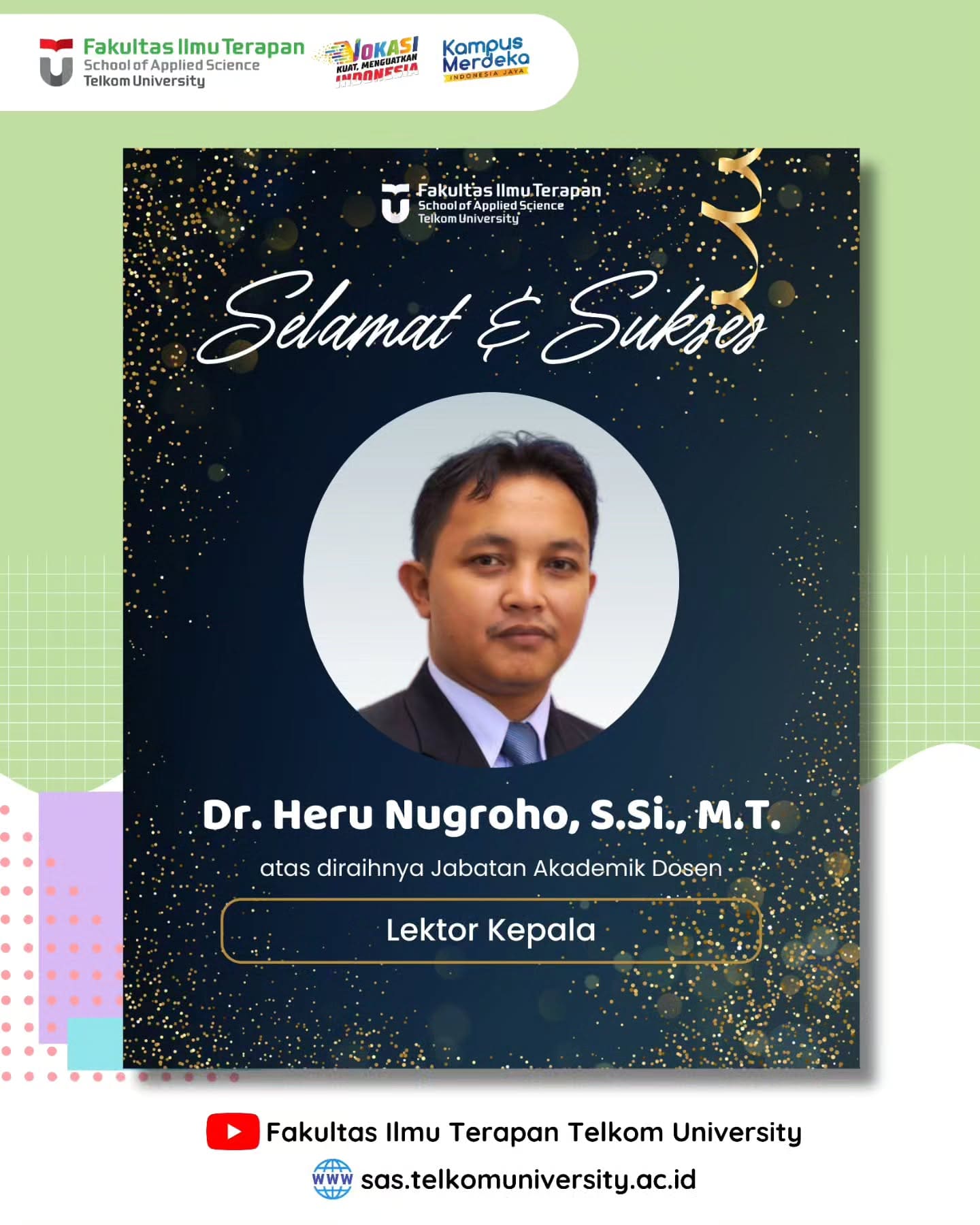 1736883027 Segenap Civitas Akademika Fakultas Ilmu Terapan Universitas Telkom Mengucapkan S