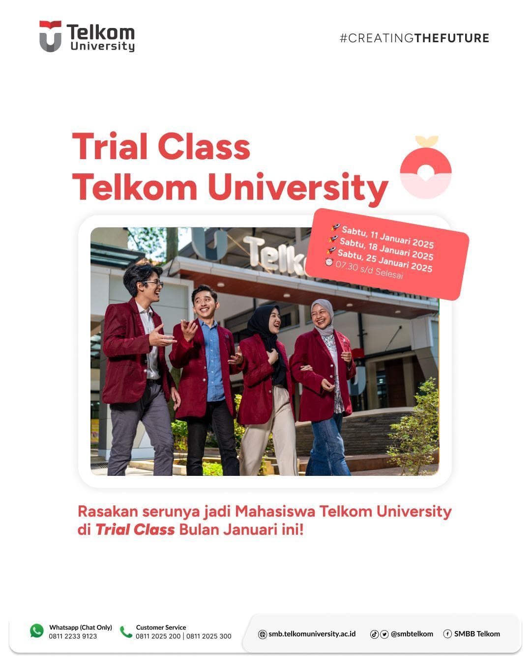 1736883643 Halo ada INFORMASI UPDATE tentang Trial Class Telkom University lho