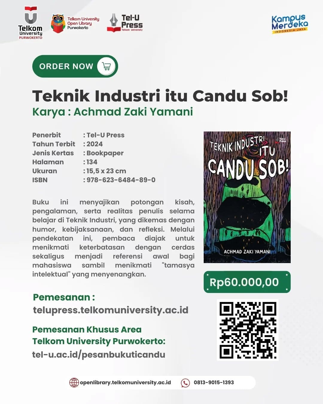 1736926399 HEI TelUtizen Tel U Press telah menerbitkan buku berjudul Teknik Industri