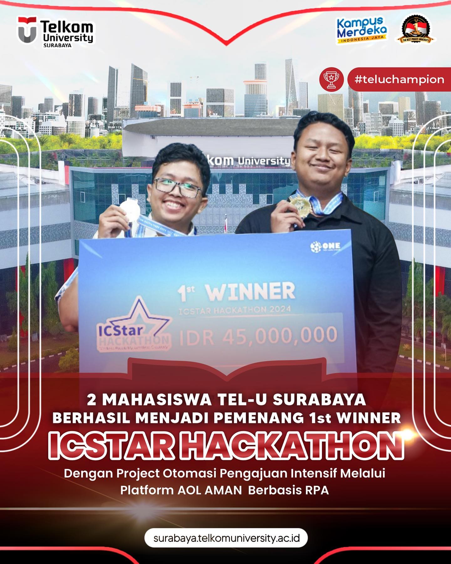 1737104487 Kampus mengucapkan selamat kepada mahasiswa kami atas nama Whisnumurty Galih