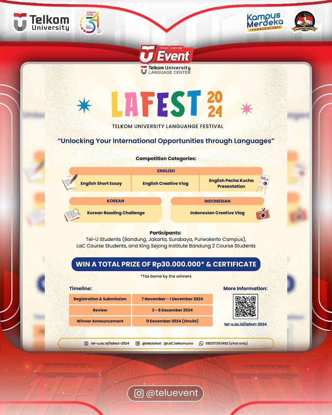 1737277359 TELKOM UNIVERSITY LANGUAGE CENTER PROUDLY PRESENTS Finally Telkom University