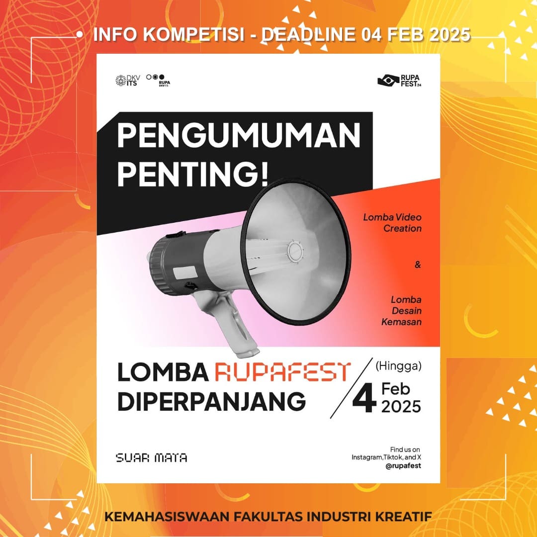1737756362 INFO KOMPETISI Deadline 4 Februari 2025 More