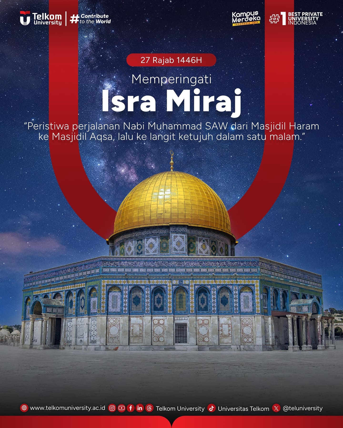 1737947626 HEI TelUtizen Selamat merayakan Isra Miraj 1446 H Semoga keistimewaan