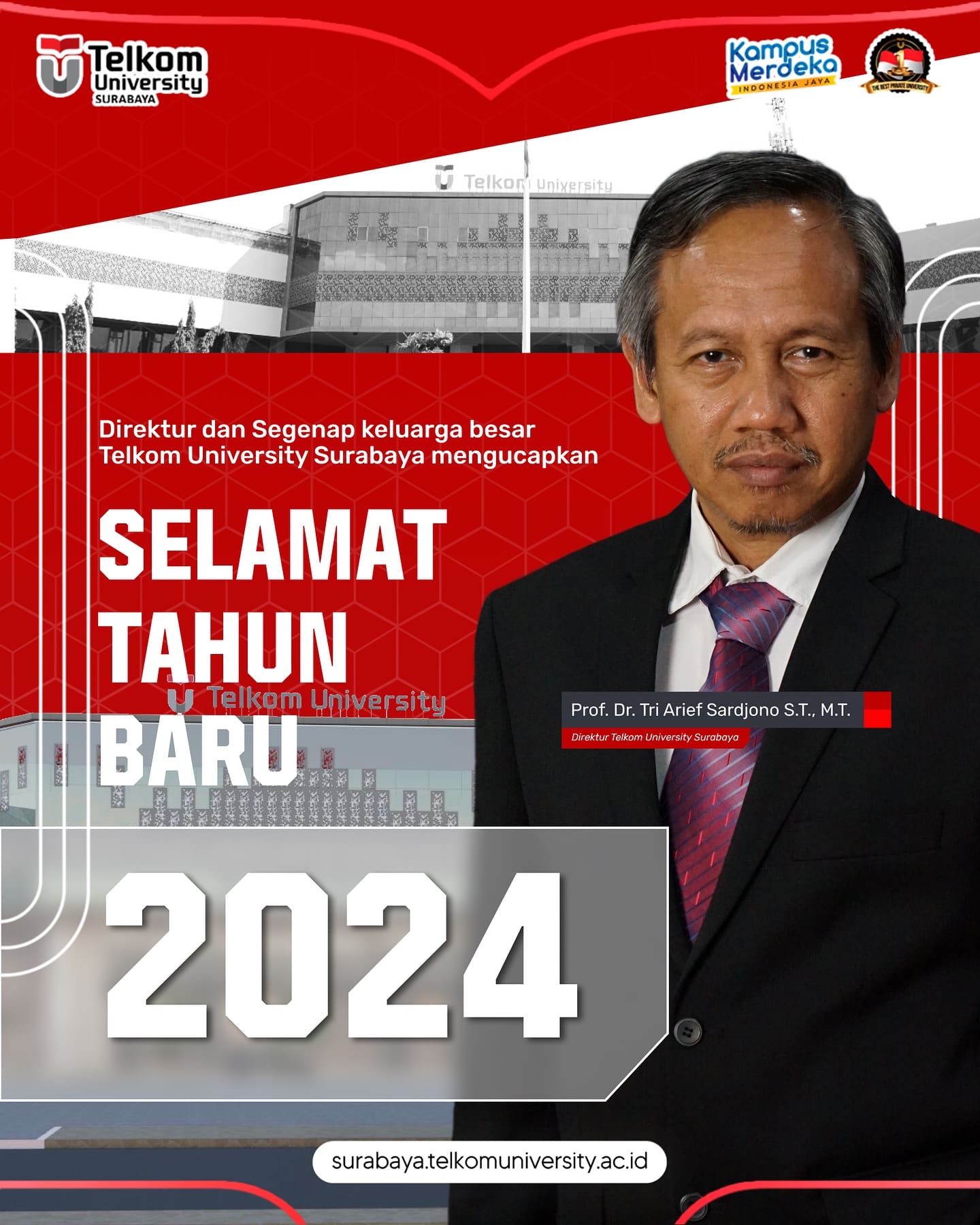 Civitas Akademika Telkom University Surabaya mengucapkan Selamat Tahun Baru untu