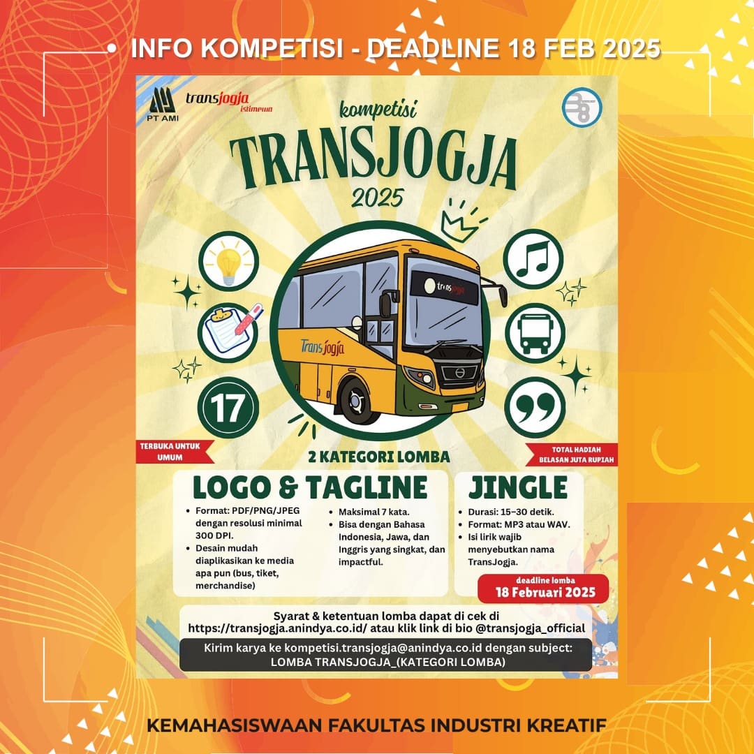 1738358770 INFO KOMPETISI Deadline 18 Februari 2025 More
