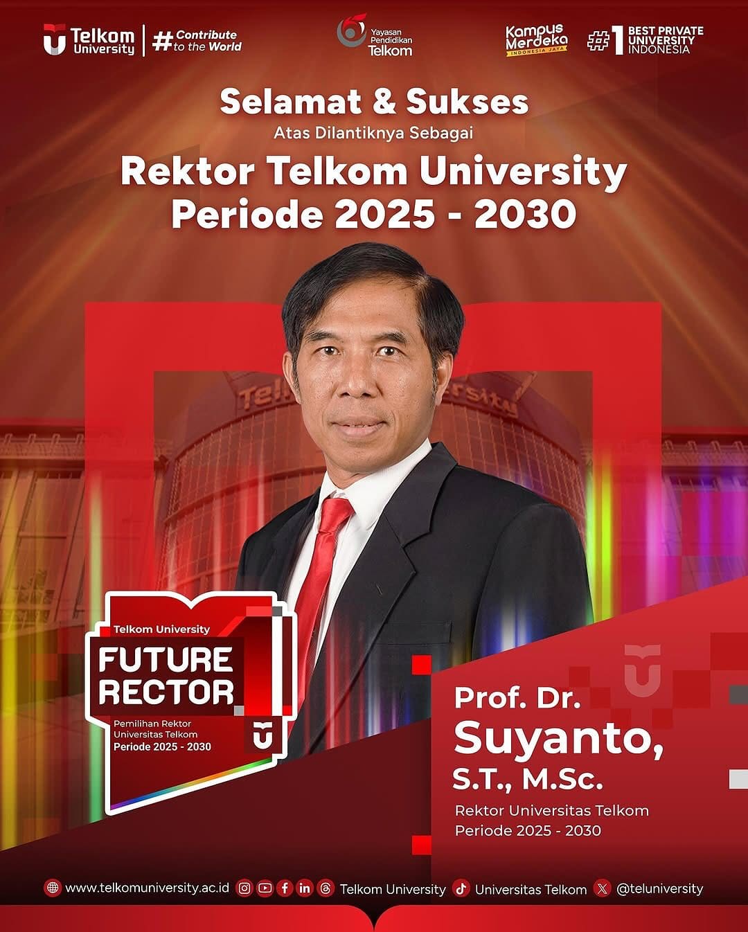 1740763681 HEI TelUtizen Seluruh civitas academika Universitas Telkom mengucapkan Selamat