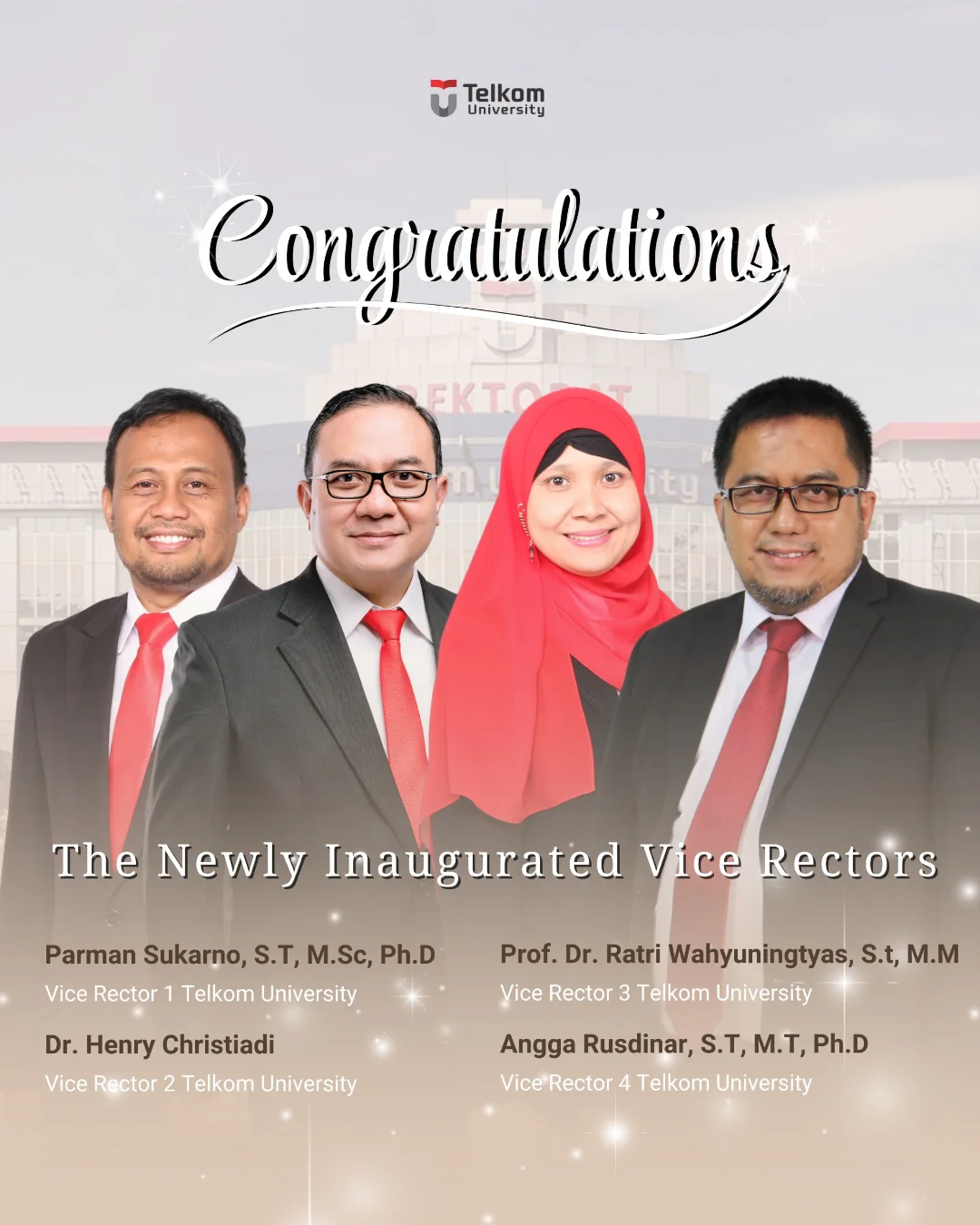 1741855553 Congratulations to the newly inaugurated Vice Rectors of Telkom University
